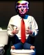 Placeholder: Donald Trump sitting in toilet scene, pants down, realistic image, hooper style, casual, concept art, smooth, unreal engine 5, god lights, ray tracing, RTX, lumen lighting, ultra detail, volumetric lighting, 3d.