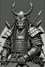 Placeholder: Armoured Samurai with oni mask ,manga, from 1980 dark fantasy, style by Kentaro Miura