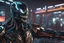Placeholder: Cyber Machine in 4k realistic cg artstyle, venom them, neon details, full body, apocalypse, intricate details, highly detailed, high details, detailed portrait, masterpiece,ultra detailed,best quality