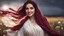 Placeholder: Hyper Realistic Close-up-view of a Beautiful-Young-Happy-Pashto-Woman-with-beautiful-eyes-Smiling with-white-dress-with-maroon-shawl & breeze-whirling in a cotton-field & cloudy-night-&-moonlight showing dramatic & cinematic ambiance