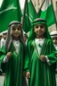 Placeholder: Saudi children holding the Saudi flag