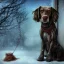 Placeholder: sad, scared, lonely dog tied with a short leash outside of a house, winter, 8k resolution, high-quality, fine-detail, intricate, digital art, detailed matte, volumetric lighting, illustration, 3D octane render, brian froud, howard lyon, selina french, anna dittmann, annie stokes, lisa parker, greg rutowski