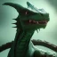 Placeholder: green dragon, dragon portrait, portrair, dragon head, dragon face, big eyes, smile, dragon with fathers, happy, 8k resolution, high-quality, fine-detail, fantasy, incredibly detailed, ultra high resolution, 8k, complex 3d render, cinema 4d