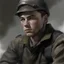 Placeholder: German ww2 young tank commander realistic digital art grey clothes