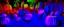 Placeholder: A neon purple graveyard with pumpkins painted by Edgar Degas