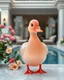 Placeholder: Generate image: Generate image: Generate image: A macro 3D render of a cute, lovely mallard entirely of translucent, glossy,colored jelly material. it is standing in terrasse of a luxury villa next to flowers ,subsurface scattering and gelatinous texture . High-quality CGI, octane render, 8k resolution, whimsical, adorable, clean composition., in the style of Portraits, in the style of Portraits, 4:3