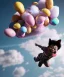 Placeholder: Ultra realistic speed clouds sky scene, wide angle view, childs falling down with many Childs background, rabbit head, circus dress style, feather color, free jumping flying, many trinkets, hair monster, many jelly beans, balls, color smoke, smile, happy, extreme, wind, clouds sea, 20,000 feet altitude, stratosphere, soft color, highly detailed, unreal engine 5, ray tracing, RTX, lumen lighting, ultra detail, volumetric lighting, 3d, finely drawn, high definition, high resolution.