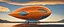 Placeholder: award winning car and driver photograph of a futuristic station wagon dirigible hybrid designed by only one vehicle per image painted metallic orange traveling at a high rate of speed, jet intake off of front center of vehicle and jet exhaust out the rear with bright blue flame, bilaterally symetrical, more a high speed road vehicle