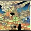 Placeholder: Village in the cosmos in Winsor McCay style and dr seuss style