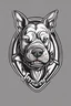 Placeholder: angry bull terrier hockey logo, thick lines, vector