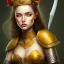 Placeholder: lady warrior with yellow top and rose knife