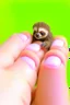 Placeholder: tiny sloth climbing a finger