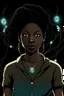 Placeholder: A black woman with electricity powers animated