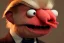 Placeholder: Angry muppet trump in suit, no tongue, looking forward, face, small nose