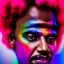 Placeholder: masterpiece, best quality, old man, dark skinned, sparkling eyes, fluorescent skin, colorful makeup, afro, head shot, highly detailed body, sun light, 4K, RAW, depth of field, high contrast, realistic details, 24mm