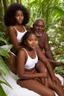 Placeholder: young natural teenage black girls with white dad in a swimsuit in a bed in the jungle. eating a lollypop. cute.. old man. thick curvy. dancing