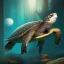 Placeholder: Turtle deep water loghts night, unreal 5, octane render, cinema4d, redshift render, hyper realistic, cenematic, vibrancy, synthwave, retouch, centered, dynamic lighting, dramatic lighting, 4k, highly detailed, attractive beautiful, realistic, virtual reality, epic composition, holographic,