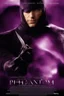 Placeholder: Movie Poster - ((("THE PHANTOM"))), extremely thick, muscular, 6'6'' 18-year-old Billy Zane with extremely exaggerated muscles as the Phantom, long-sleeved, textured, padded purple cotton bodysuit with skintight, formfitting textured purple cotton cowl with ((black eye mask)) and widow peak, black gloves and wrist gauntlets, black boots, double holstered utility belt, skull-shaped belt buckle, glowing, white eyes, standing next to his white horses, captured in a breath-taking explosion of color,