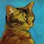 Placeholder: Portrait of a cat by Van Gogh