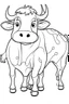 Placeholder: coloring page for kids, COW, cartoon style, thick outline, low details, no shading, no color