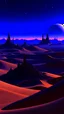 Placeholder: Create a vast desert landscape at twilight, with towering sand dunes that seem to go on forever. The sky is a deep, velvety purple, and three moons hang low, casting an eerie, otherworldly glow. Hidden among the dunes, a hidden city lies half-buried, its spires and arches hinting at an ancient, long-forgotten civilization.