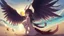 Placeholder: Highly detailed medium shot of a bird, sand, hot, cute, feathers, wings, tail, sun, large