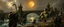 Placeholder: fantasy art, style of Rembrandt, potrait photo of Orc raiders near the Moonbridge: A horn sounds from the Rauvin River's edge. A small warband of orcs, having bypassed the outer patrols, is spotted trying to sneak into the city. City guards rush to respond. interesting camera angle
