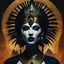 Placeholder: Queen Of The Damned - Book Cover Depicting Ancient Egyptian Vampire Queen || horror collage, in the styles of Dave McKean and Maciej Kamuda and Santiago Caruso, mixed media, gothic colors, sharp focus, highest resolution