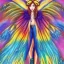 Placeholder: A rainbow gold Fox with butterfly wings and is a goddess