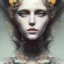 Placeholder: singer Danish MØ face, illustration by <Yoji Shinkawa>, intricate detail , soft smooth lighting, soft pastel colors, wildflower, facepaint, intricate, oil on canvas,