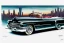 Placeholder: a true-to-life 1949 cadillac series 62 convertible, centered, intricate, extreme detailed, photorealism, center view, city background, pivot on cadillac, pen and color marker painting by cheryl kelley