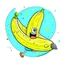 Placeholder: draw cartoon banana as starship