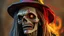 Placeholder: chopped zombie's head with a Witch craft hat