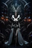 Placeholder: Giger style dark fairytale style Snow-White, full body shot, leading an army of monsters, deep colors, detailed matte painting, fantastical, intricate detail, splash screen, colorful, fantasy concept art, 8k resolution, Unreal Engine 5, beautiful iris, sharp focus, centered, symmetric