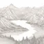 Placeholder: Topographic map, mountain, Lake, city, illustration, handdrawn, sketch