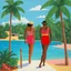 Placeholder: [art by David Hockney] Temptation Island is an American reality television series originally broadcast by Fox. The series premiered in 2001. Temptation Island depicted four unmarried couples who traveled to a tropical island to have their fidelity tested.