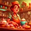 Placeholder: a cartoon character thirty years old confectioner , an ultrafine detailed painting by senior character artist, featured on polycount, sots art, artstation hd, 2d game art, behance hd
