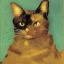 Placeholder: Portrait of a cat by Van Gogh