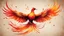 Placeholder: Hyper Realistic Abstract Phoenix-Bird-flying art vector style with Red-Yellow-&-Orange-abstract-brush-strokes on vintage background