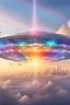 Placeholder: ufo rainbow, cité cristal très futuriste ultra moderne, ufos fleet, intergalactic,