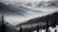 Placeholder: Far over the misty snow capped mountains cold