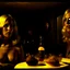 Placeholder: Horror movie shot, spooky, hot, ultra realistic, dine, desert, ultra realistic hot blonde women, party, organic, ail, dynamic, very excited people, hypermaximalist, figures, light, 1970's Italian horror movie, sinister, Dario Argento, Stanley Kubrik, ornate, 4k, photorealism