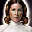 Placeholder: extremely detailed 8k hyperspace wallpaper,complete and photo realistic detailed head to waist stunning photo realistic portrait of carrie fisher as Princess Leia in star wars with photo realistic minimal updo hair , brown eyes, professional majestic oil painting by Ed Blinkey, Atey Ghailan, by Jeremy Mann, Greg Manchess, Antonio Moro, trending on ArtStation, Intricate, High Detail, Sharp focus, dramatic, by greg rutkowski, realism, beautiful and detailed lighting, shadows