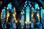 Placeholder: Futuristic cat shaped fancy candles, H.R. Giger style stained glass cathedral, Caravaggio, James Jean, Erin Hanson, hyperdetailed, backlit