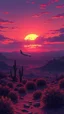 Placeholder: anime style, sunset, desert garden, an airplane crashed ,cinematic view