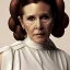 Placeholder: wide angle stunning photo realistic portrait of carrie fisher as Princess Leia in star wars with photo realistic fine and very simple hairstyle, brown eyes, eos5d mark 4, ef 85mm 5.6, professional majestic photo realistic painting by Ed Blinkey, Atey Ghailan, by Jeremy Mann, Greg Manchess, Antonio Moro, trending on ArtStation, Intricate, High Detail, Sharp focus, dramatic, by greg rutkowski, realism, beautiful and detailed lighting,