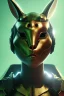 Placeholder: Portrait Sweet Rabbit ceramic mask, hell, green suit, cyberpunk, photo studio, black background, unreal engine 5, concept art, ray tracing, lumen lighting, ultra detail, volumetric lighting, 3d.