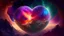 Placeholder: in the distance a colorful intricate HEART shaped planet similar to earth in a brig ażht nebula. Large Word kASIA captivating. sparkles. Cinematic lighting,vast distances, swirl. fairies. magical DARKNESS. SHARP. EXTREME DEPTH. jellyfish