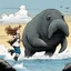 Placeholder: [illustration by Kevin Eastman and Peter Laird] Alice and her friend the walrus running for president. It is a small campaign, but hey a girl has to start somewhere right?