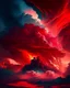 Placeholder: Phantasy landscape with dramatic cloud in fiery red color